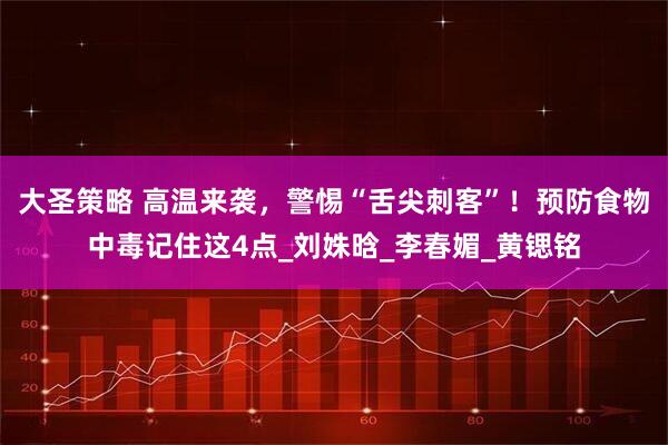 大圣策略 高温来袭，警惕“舌尖刺客”！预防食物中毒记住这4点_刘姝晗_李春媚_黄锶铭