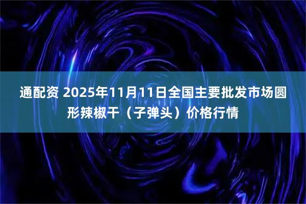 通配资 2025年11月11日全国主要批发市场圆形辣椒干（子弹头）价格行情